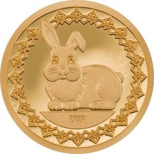 YEAR OF THE RABBIT Lunar Collection Gold Coin 1000 Togrog Mongolia 2023