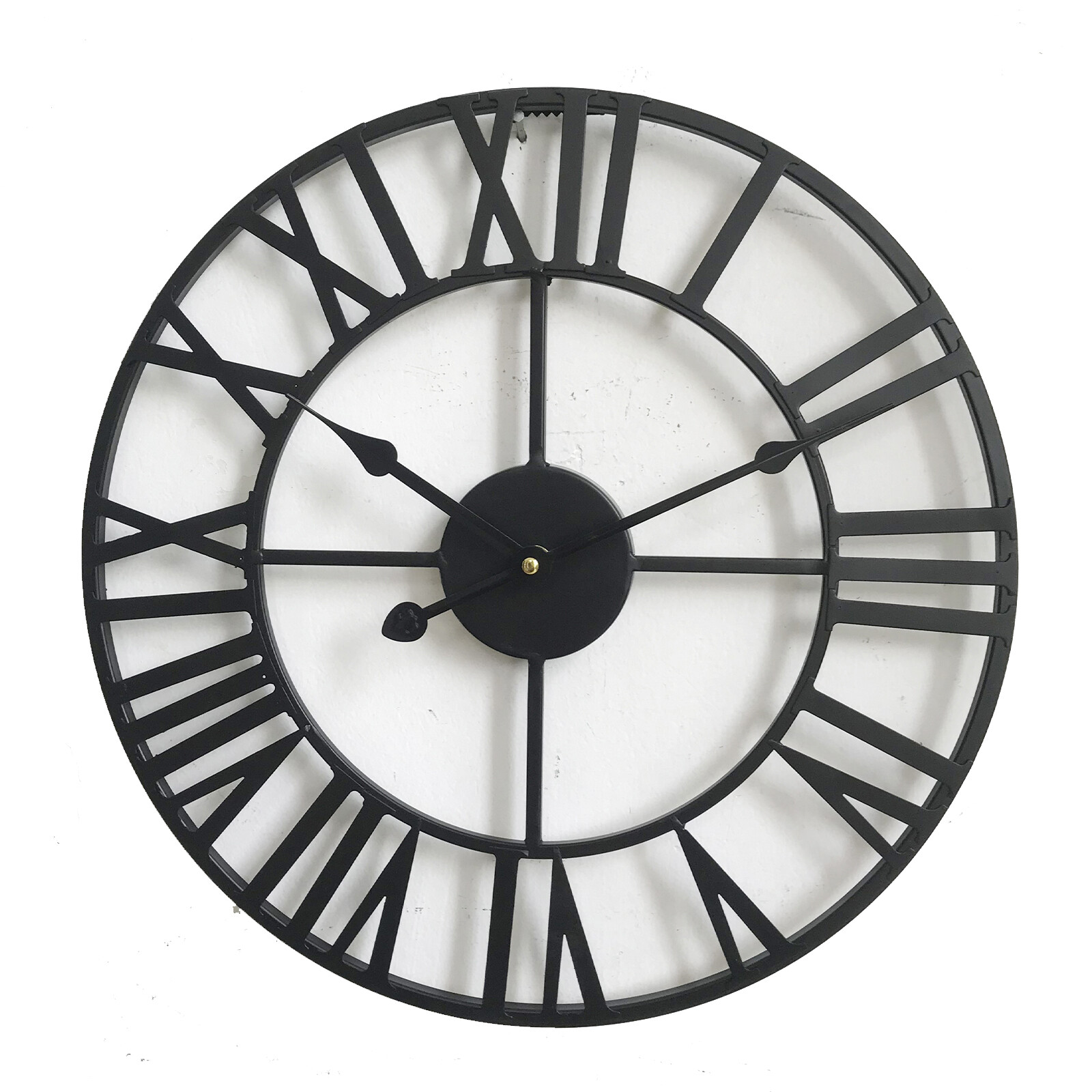 40,60CM LARGE OUTDOOR GARDEN WALL CLOCK BIG OPEN FACE METAL ROMAN