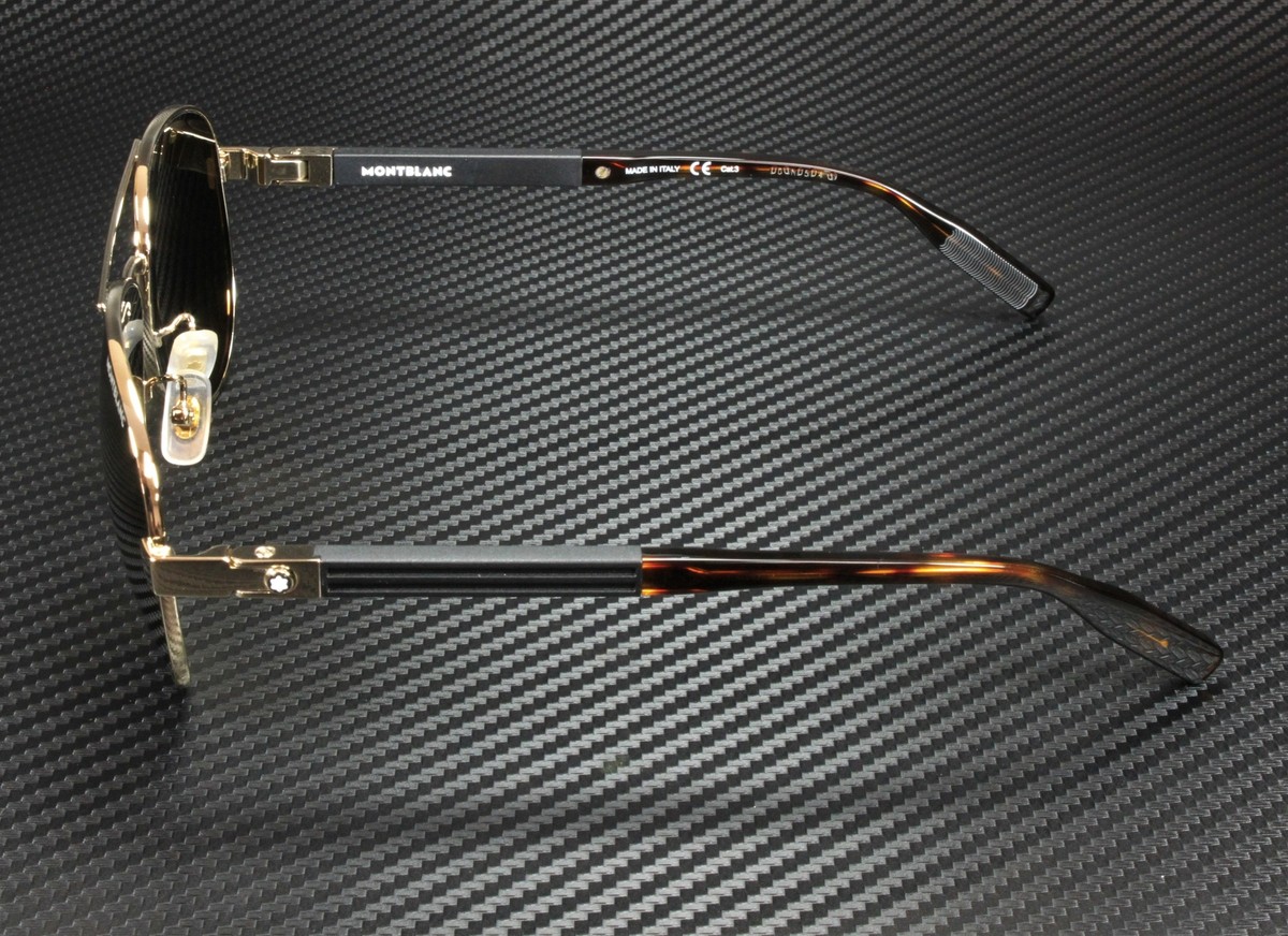 MONTBLANC MB0032S 003 Aviator Gold Brown 61 mm Men 