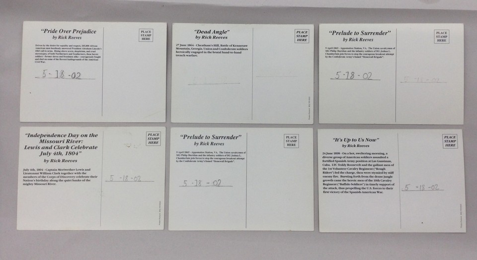 Rick Reeves Civil War Photo Postcards (Lot Of 6 Cards) C-6 | eBay