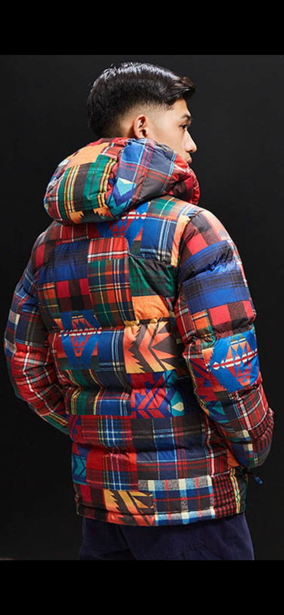 New! Ralph Lauren Polo Men's Aztec Patchwork Performance Duck Down