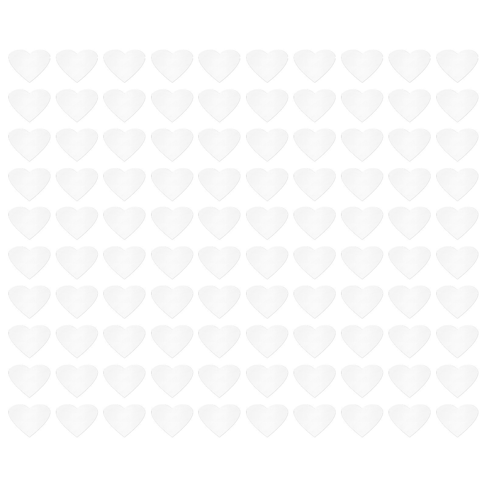 100Pcs 22.5x20mm Acrylic Self Adhesive Heart Mirror Wall Sticker Decals, Silver