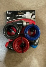 6 ft. Colored Vinyl-Coated Keyed Cable Lock 3 per Pack 