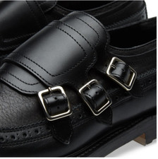 Alexander Mcqueen AMQ Monk Strap Derby Biker Brogue Chelsea Shoes 41.5
