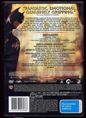Batman Begins R4 DVD Disc Special Edition Australia