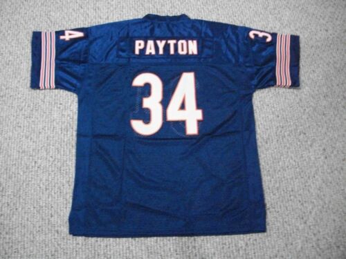 WALTER PAYTON Unsigned Custom Chicago Blue Sewn New Football Jersey Sizes S-3XL - Picture 1 of 2