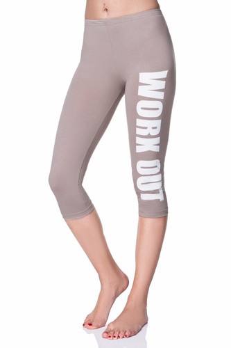 Work Out Leggings Fitness Wear Printed Running 3/4 Pants UK 8-22 LWO34 - 第 14/17 張圖片
