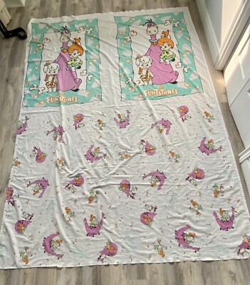 The Flintstones Single Duvet Cover & Twin Flat Sheet Vintage Retro