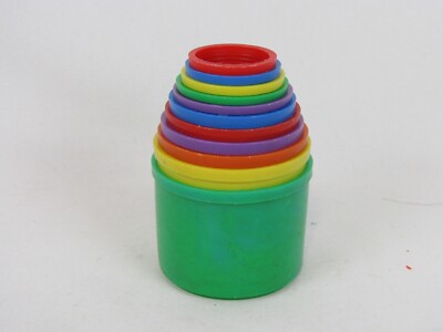Vintage Building Beakers Stackable/Nesting Plastic Toy Cups-Nos.81-91-VGUC