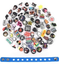 Black Girls Boys Magic Shoe Charms 40 pcs Wristband Bracelets 1pc Decoration