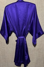 Victoria Secret Robe M/L Purple Satin Short Mini Sexy Classic Lingerie Coverup