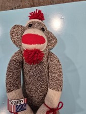 Original Sock Monkey Doll 20" Stuffed Plush Vintage Retro Animal Classic Toy