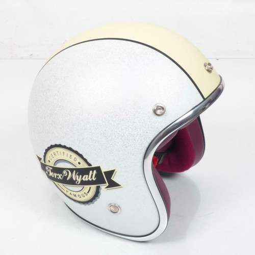 Casco Ciotola Jet Torx Wyatt Bianco Beige Matt Taille XS per Moto Scooter  Ciclo | eBay
