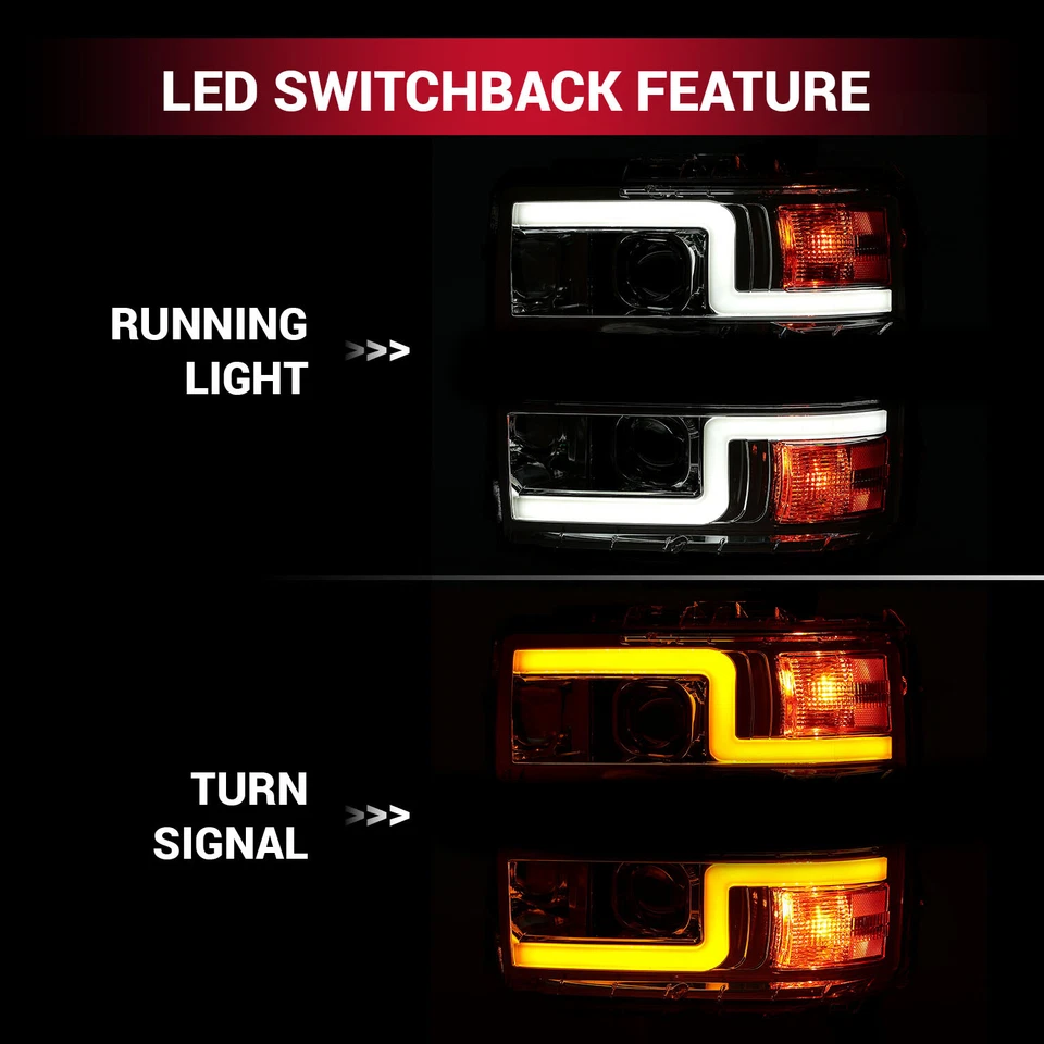 DRL LED Projector Headlights For Chevy Silverado 2500HD 3500HD 2015-19 - Изображение 4 из 4