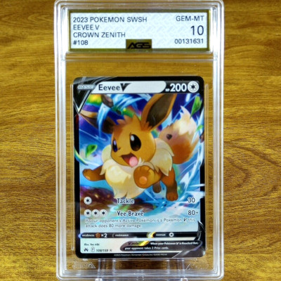 Pokemon SWSH Crown Zenith Eevee V 108/159 AGS Gem-MT 10 Full Art