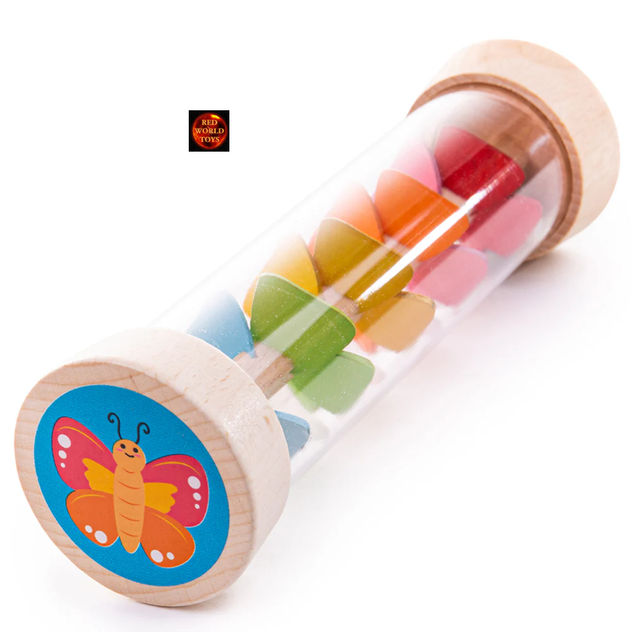 Wooden Childrens Garden Rainmaker Toy Sound Sensory Toy from birth - New