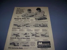 VINTAGE..1958 MONOGRAM "GET MONOGRAM " MODEL....1-PAGE SALES AD...RARE! (101S)