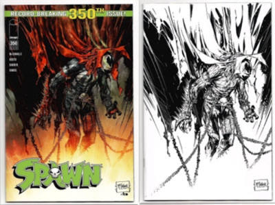 Spawn #350 Todd McFarlane Cover B F B&W Set LOT Image Comics 2024