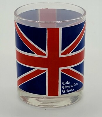 Lake Havasu City Arizona Souvenir Shot Glass Red White and Blue Flag Stripes-467
