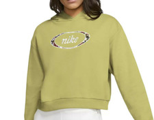 Nike Women's Sportswear Crop Fleece Hoodie Sweatshirt MIST Sz 2X NWT MSRP 65