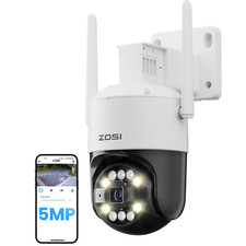 ZOSI Wireless 5MP WiFi PTZ Security Camera 2-Way Audio AI Human/Car Detection