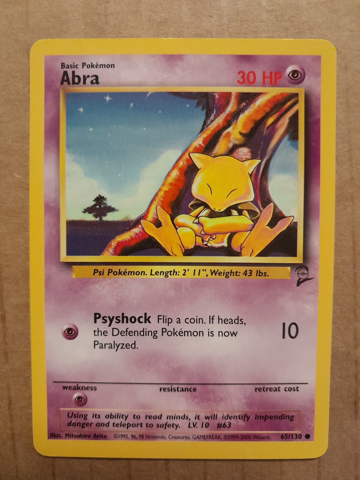Pokemon Abra 65/130 Base Set 2 NM See Pictures