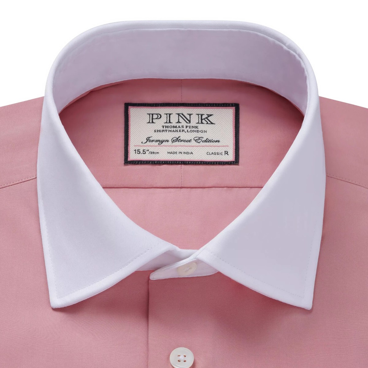 Thomas Pink Pale Pink Classic Fit Formal Solid Colour Shirt Size R