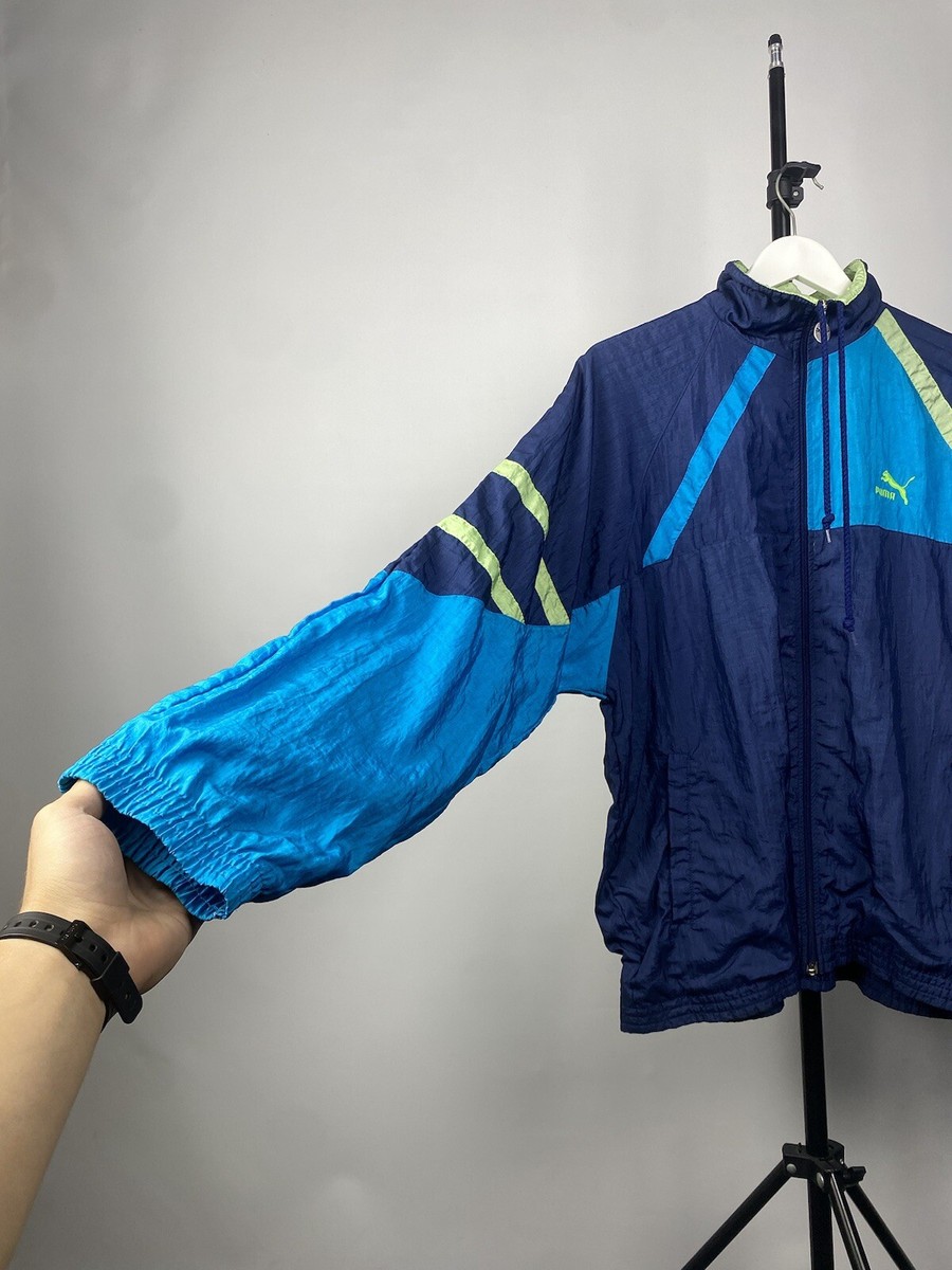 Vintage 90s PUMA Full Zip Retro Nylon Track Top Jacket Men's