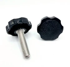 3/8" Thumb Screw Bolts Black Round Clamping Hand Knob Hex Head Stainless Steel