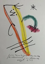 Joan MIRO Original 1959 Lithograph "Para Camilo Jose Cela" Plate-Signed 46/738