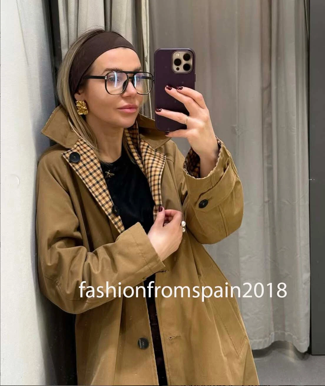 ZARA NEW WOMAN REVERSIBLE TRENCH COAT ZW COLL. DARK CAMEL XS-XL 3811/042/751