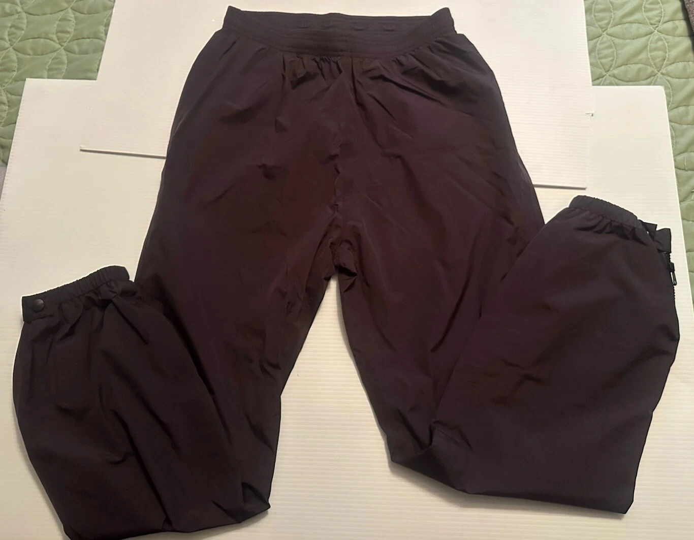 LL Bean Goretex Pants Nylon Outdoor Rainwear Stowaway Hiking Mens Black Small