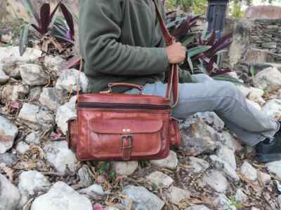 Handmade Real Leather Vintage Camera Bag Lens Accessories bag For All Camera