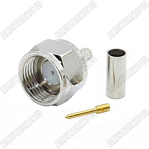 1x F Crimp Male Plug 75ohm Connector For RG179 RG174 RG178 RG316 LMR100 Cable - Picture 2 of 4