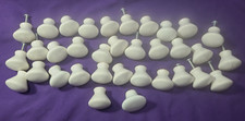 VINTAGE LOT OF 34 WHITE PORCELAIN CABINET KNOBS / ROUND DRAWER PULLS