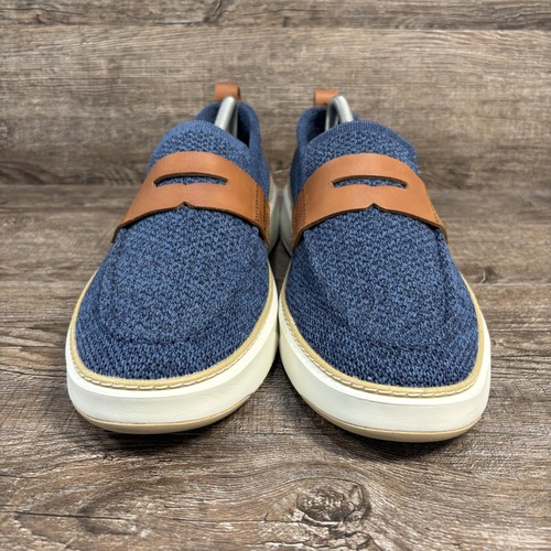 Cole Haan Grandpro Topspin Shoes Men's 10.5 Navy Blue Knit Penny Loafer Leather - Picture 4 of 8