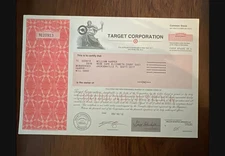 Target Corporation stock certificate Dtd 2012 Woman holding target vignette RARE