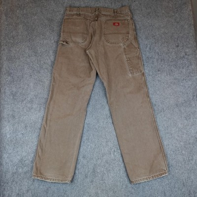 Vintage Dickies Pants Mens 34x34 Brown Canvas Carpenter Jeans Relaxed Work Y2K