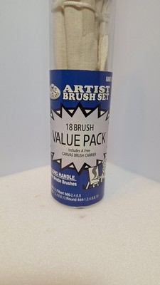 Canvas Art Paint Brush Holder & Organizer Roll-Up Case, 18 Pockets With Brushes 