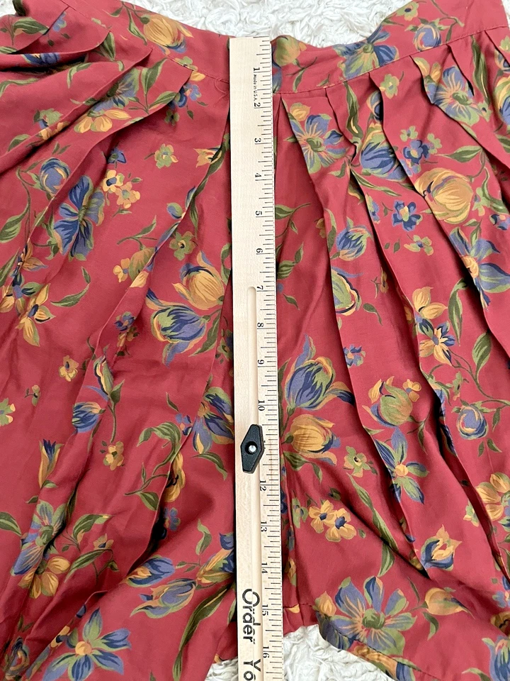 Culottes Skort Vintage Años 80 90 GAP Plisado Floral Estampado Talla 8 (más pequeños) Foto 4 de 4