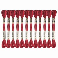 12 SträNge Stickgarn, Polyester, Dunkelrot, FüR Kreuzstich, 1 Stk