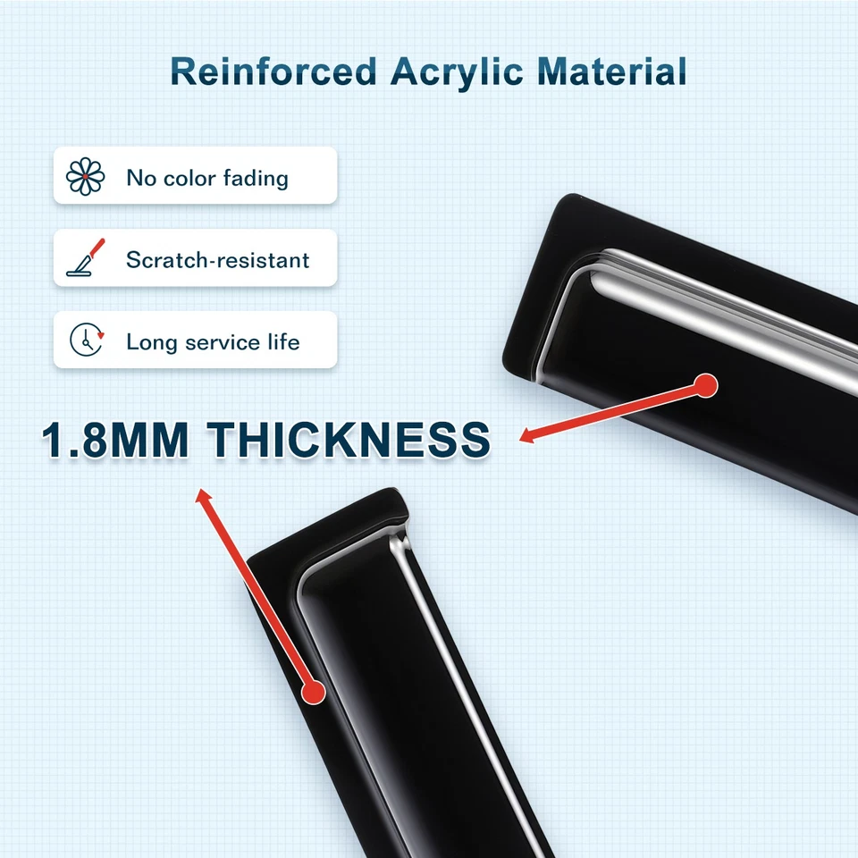 FOR MERCEDES BENZ SPRINTER 2006-ONWARDS WIND DEFLECTORS 2PCS BLACK TINTED UK - Image 4 of 4