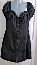 I Saw it First dress cord size 14 100% cotton Bardot Denim Button Through NWT