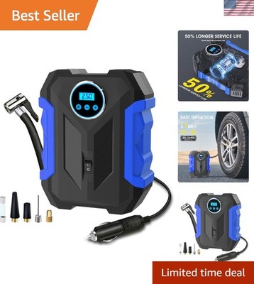 150 PSI Digital Tire Inflator with LED - Fast 35L/min Airflow for Cars and More