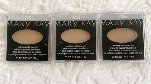 Mary Kay Endless Performance Creme to Powder Foundation Beige 2 NEW Lot Of 3