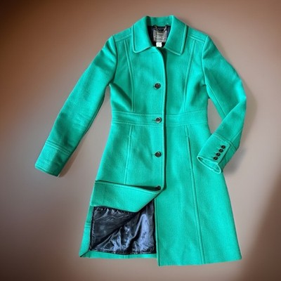 J Crew Lady Day Coat Women s 6 Green Wool Thinsulate Insulated Classic