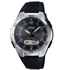 Unused CASIO WAVE CEPTOR WVA-M640-1A2JF Black Multi Band 6 Men's Watch  in Box