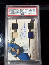 2019 Panini Immaculate Collection - Complete Dansby Swanson #C-DS /25 (AU, MEM)