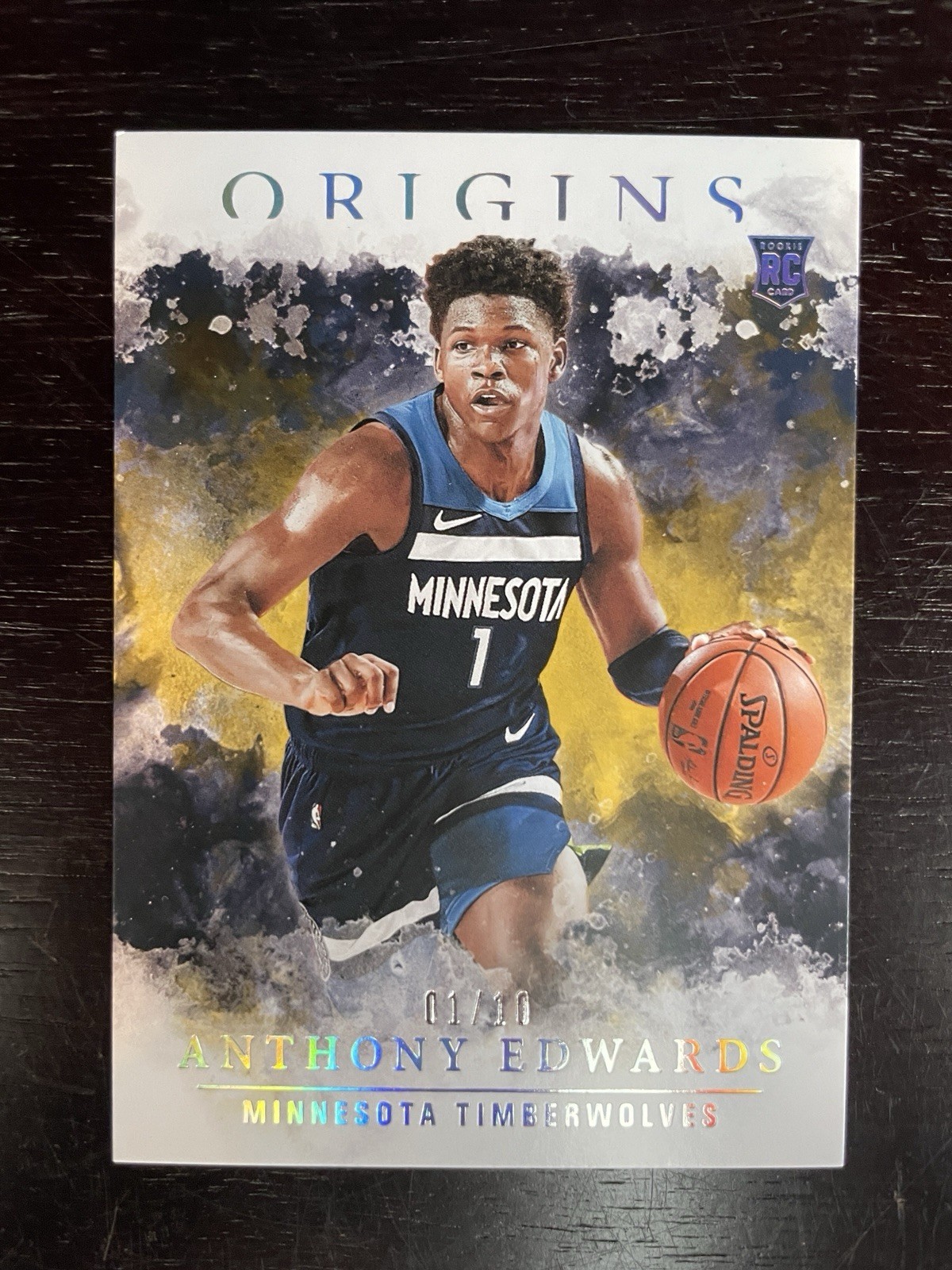 Anthony Edwards 2020-21 Panini Origins Rookie Gold Twolves RC #71 1/10