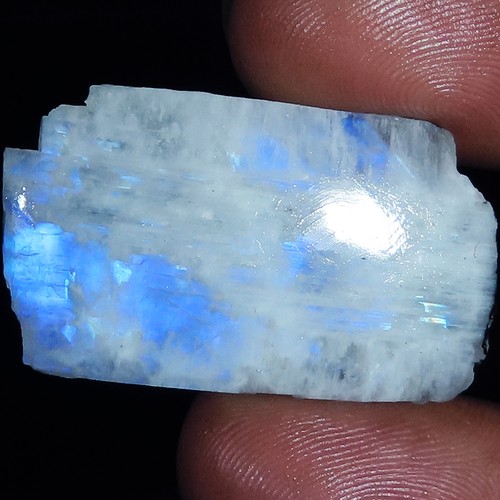 47.30 Cts Natural Rainbow Moonstone Rough Cabochon Gemstone 20x35x6 mm AD330